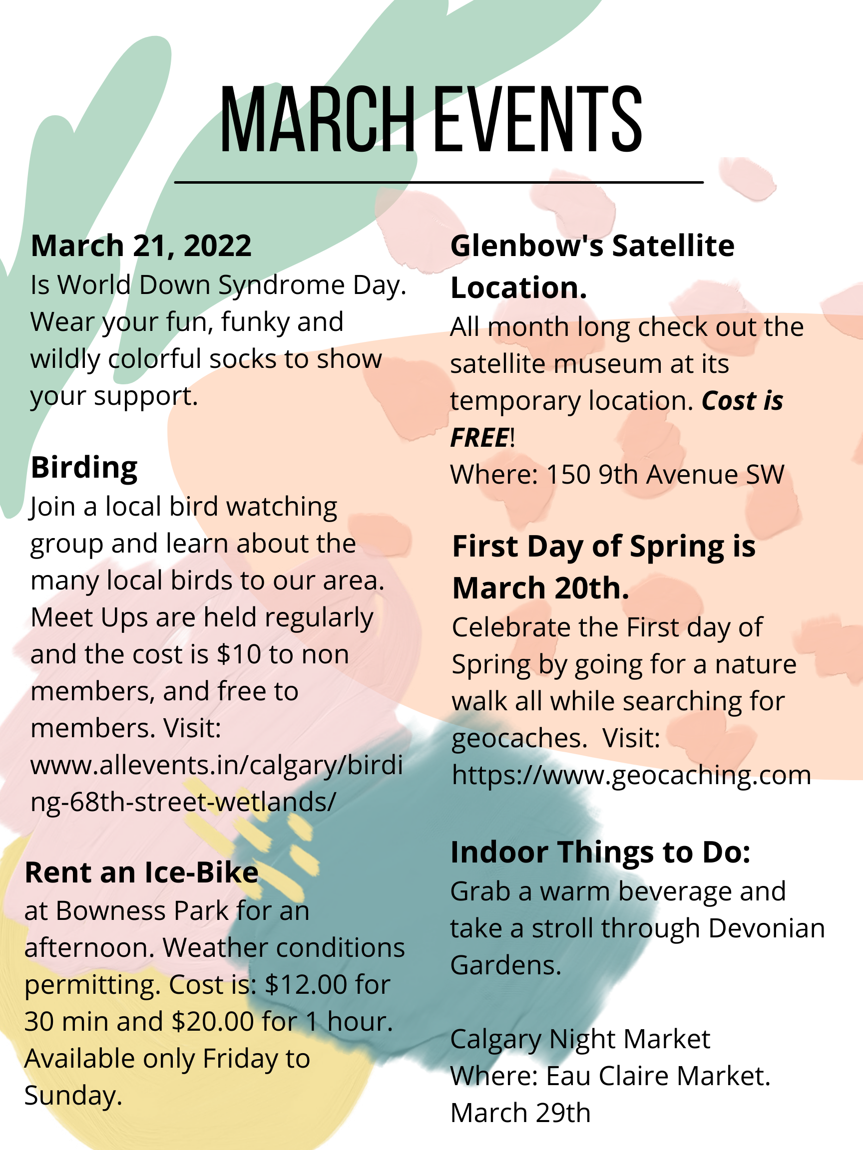 Things To Do In YYC This March Calgary Alternative Support Services